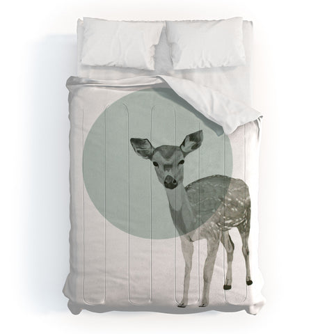 Morgan Kendall aqua deer Comforter