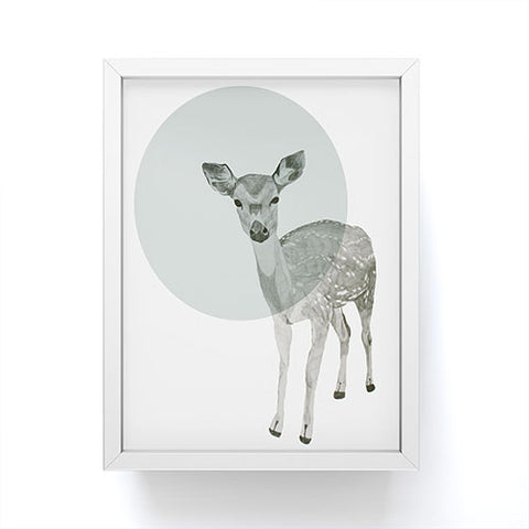 Morgan Kendall aqua deer Framed Mini Art Print