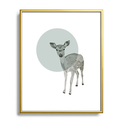 Morgan Kendall aqua deer Metal Framed Art Print