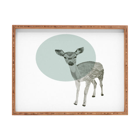 Morgan Kendall aqua deer Rectangular Tray