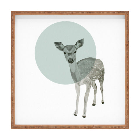 Morgan Kendall aqua deer Square Tray