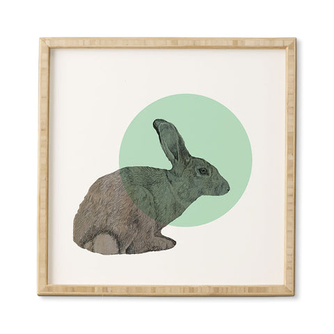 Morgan Kendall aqua rabbit Framed Wall Art