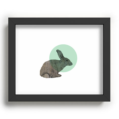 Morgan Kendall aqua rabbit Recessed Framing Rectangle