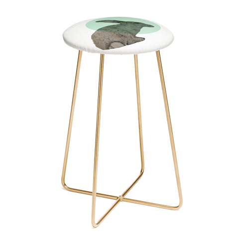 Morgan Kendall aqua rabbit Counter Stool