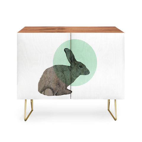 Morgan Kendall aqua rabbit Credenza