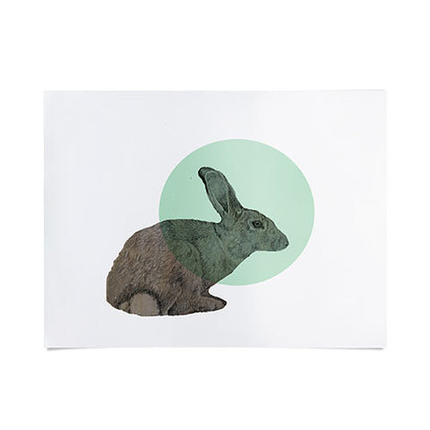 Morgan Kendall aqua rabbit Poster