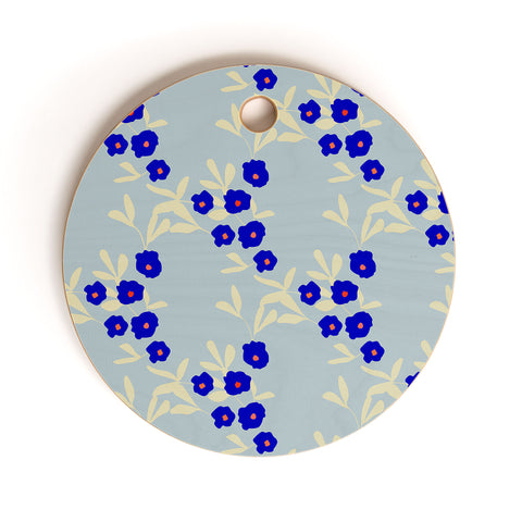 Morgan Kendall blue bells Cutting Board Round