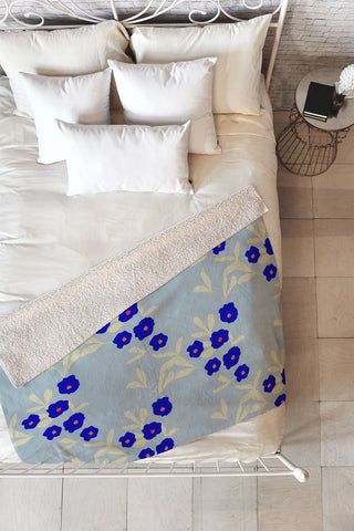 Morgan Kendall blue bells Fleece Throw Blanket