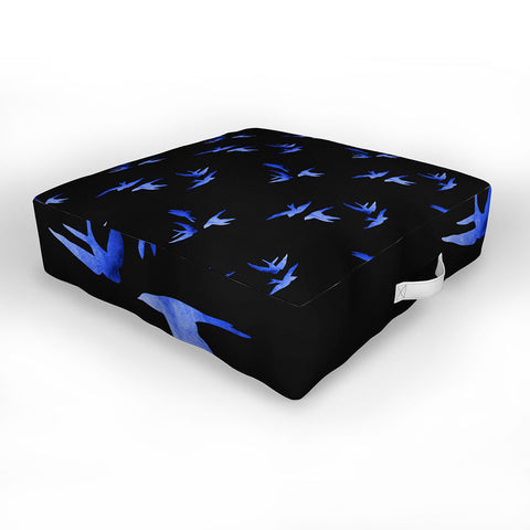 Morgan Kendall blue birds Outdoor Floor Cushion