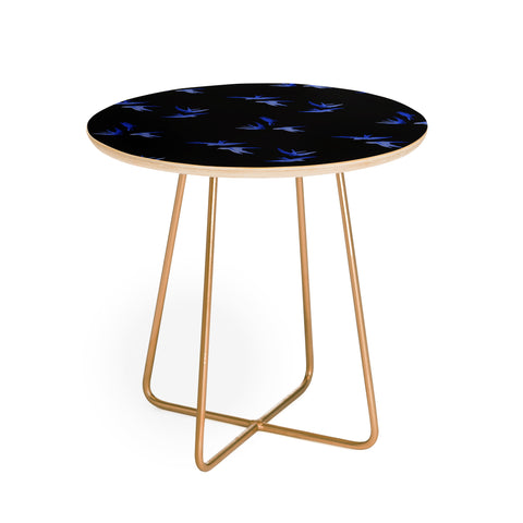 Morgan Kendall blue birds Round Side Table