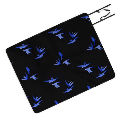Morgan Kendall blue birds Picnic Blanket