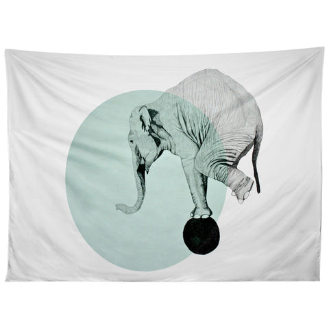 Morgan Kendall blue elephant Tapestry