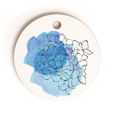 Morgan Kendall blue hydrangea Cutting Board Round