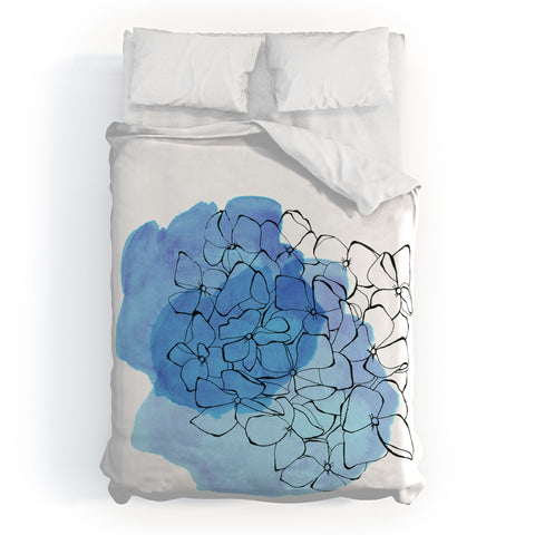 Morgan Kendall blue hydrangea Duvet Cover