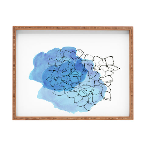 Morgan Kendall blue hydrangea Rectangular Tray