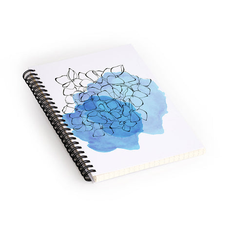 Morgan Kendall blue hydrangea Spiral Notebook