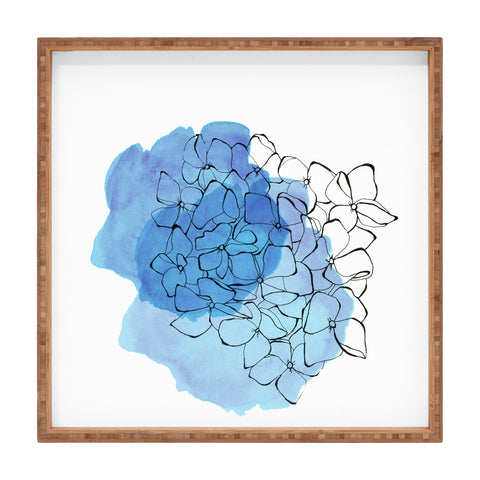 Morgan Kendall blue hydrangea Square Tray