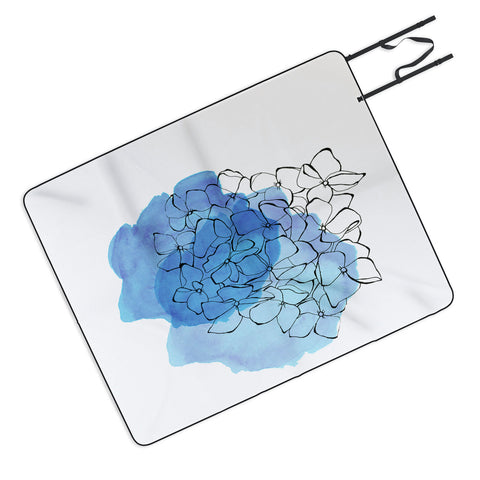 Morgan Kendall blue hydrangea Picnic Blanket