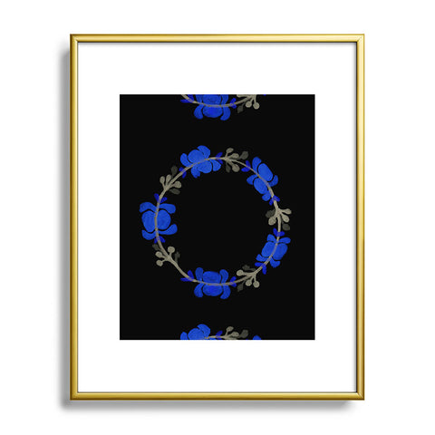 Morgan Kendall blue wreath Metal Framed Art Print