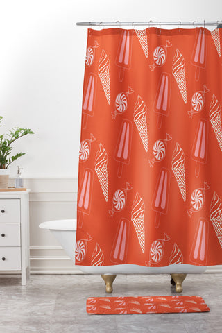 Morgan Kendall candy and sweets Shower Curtain And Mat