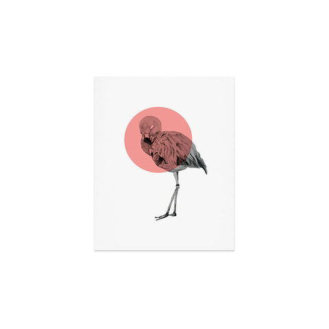 Morgan Kendall coral flamingo Art Print