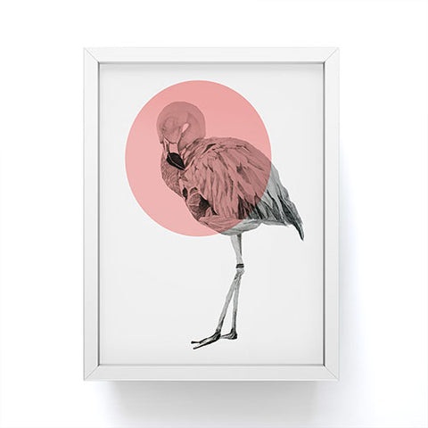 Morgan Kendall coral flamingo Framed Mini Art Print
