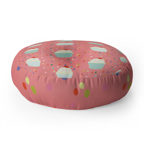 Morgan Kendall cupcakes and sprinkles Floor Pillow Round