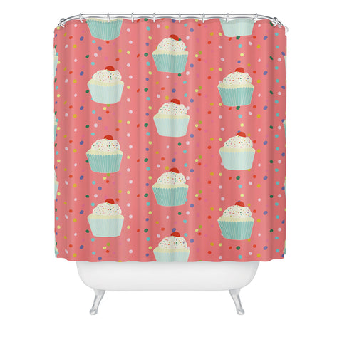 Morgan Kendall cupcakes and sprinkles Shower Curtain