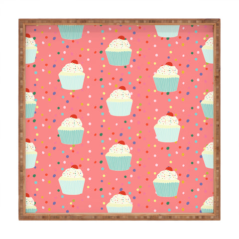 Morgan Kendall cupcakes and sprinkles Square Tray