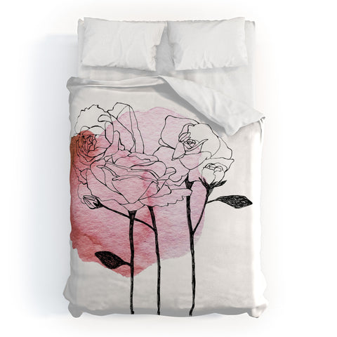 Morgan Kendall garden roses Duvet Cover