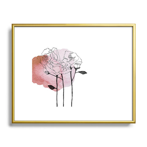 Morgan Kendall garden roses Metal Framed Art Print