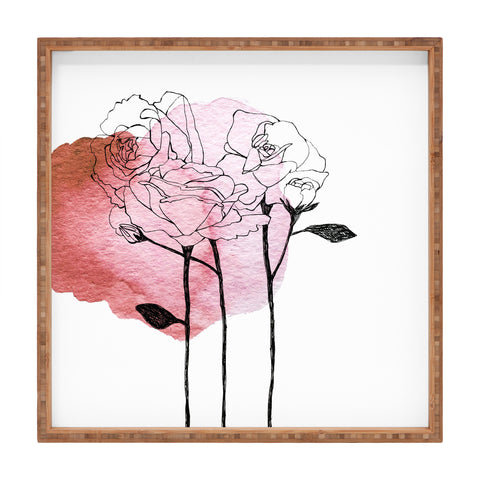 Morgan Kendall garden roses Square Tray