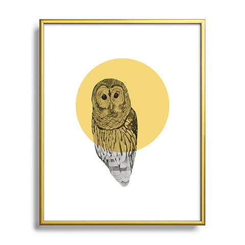 Morgan Kendall Gold Owl Metal Framed Art Print
