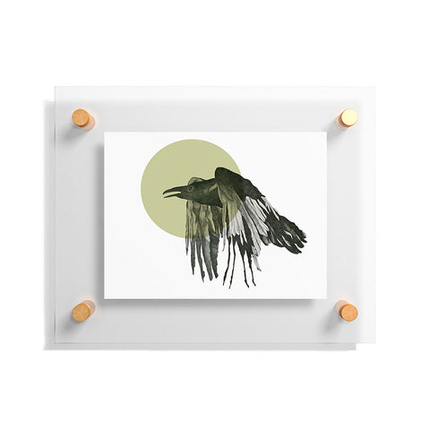 Morgan Kendall gold raven Floating Acrylic Print