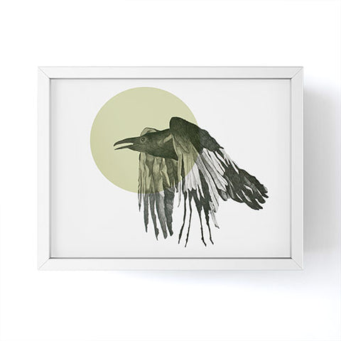 Morgan Kendall gold raven Framed Mini Art Print