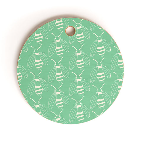 Morgan Kendall green bees Cutting Board Round