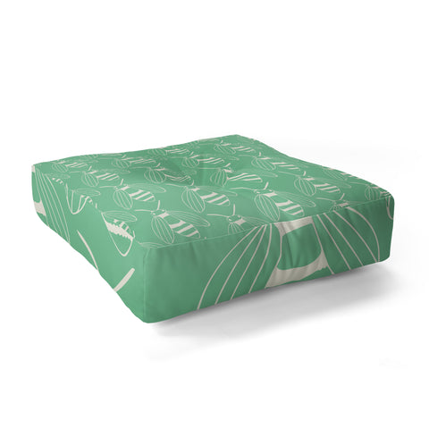Morgan Kendall green bees Floor Pillow Square