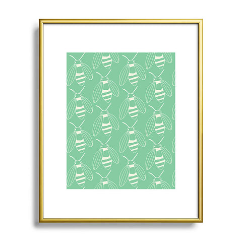 Morgan Kendall green bees Metal Framed Art Print