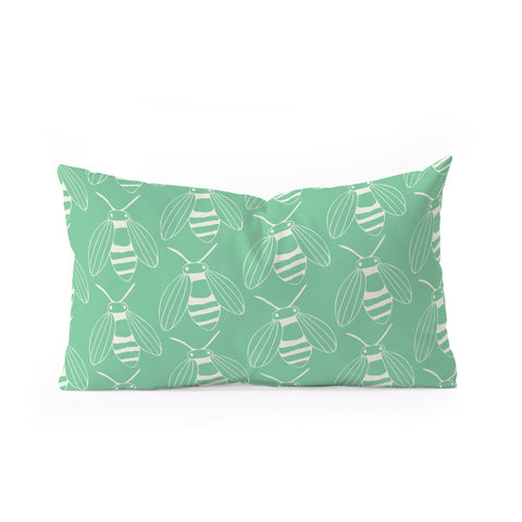 Morgan Kendall green bees Oblong Throw Pillow
