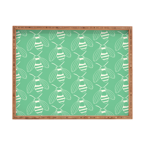 Morgan Kendall green bees Rectangular Tray