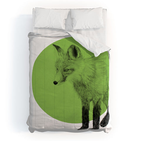 Morgan Kendall green fox Comforter