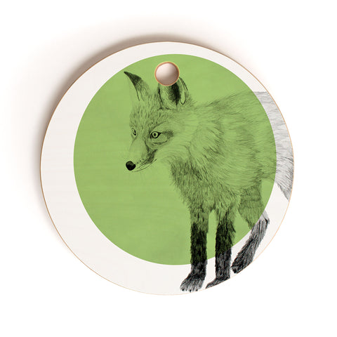 Morgan Kendall green fox Cutting Board Round