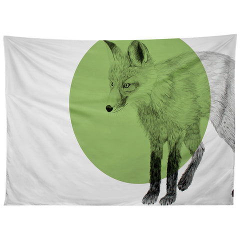 Morgan Kendall green fox Tapestry