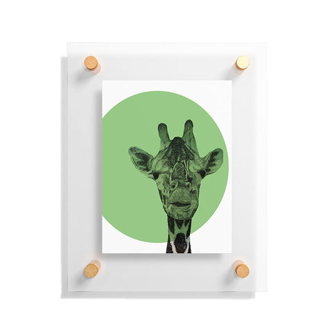 Morgan Kendall green giraffe Floating Acrylic Print