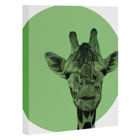 Morgan Kendall green giraffe Art Canvas