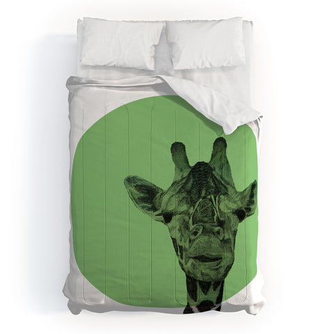 Morgan Kendall green giraffe Comforter