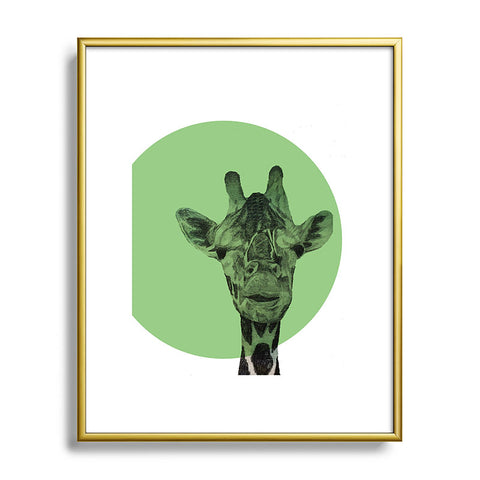 Morgan Kendall green giraffe Metal Framed Art Print