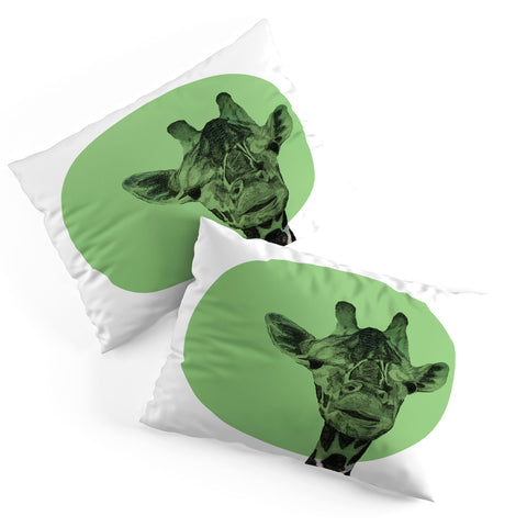 Morgan Kendall green giraffe Pillow Shams