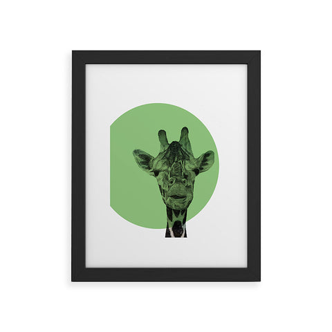 Morgan Kendall green giraffe Framed Art Print
