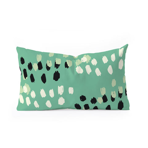 Morgan Kendall green scribbles Oblong Throw Pillow